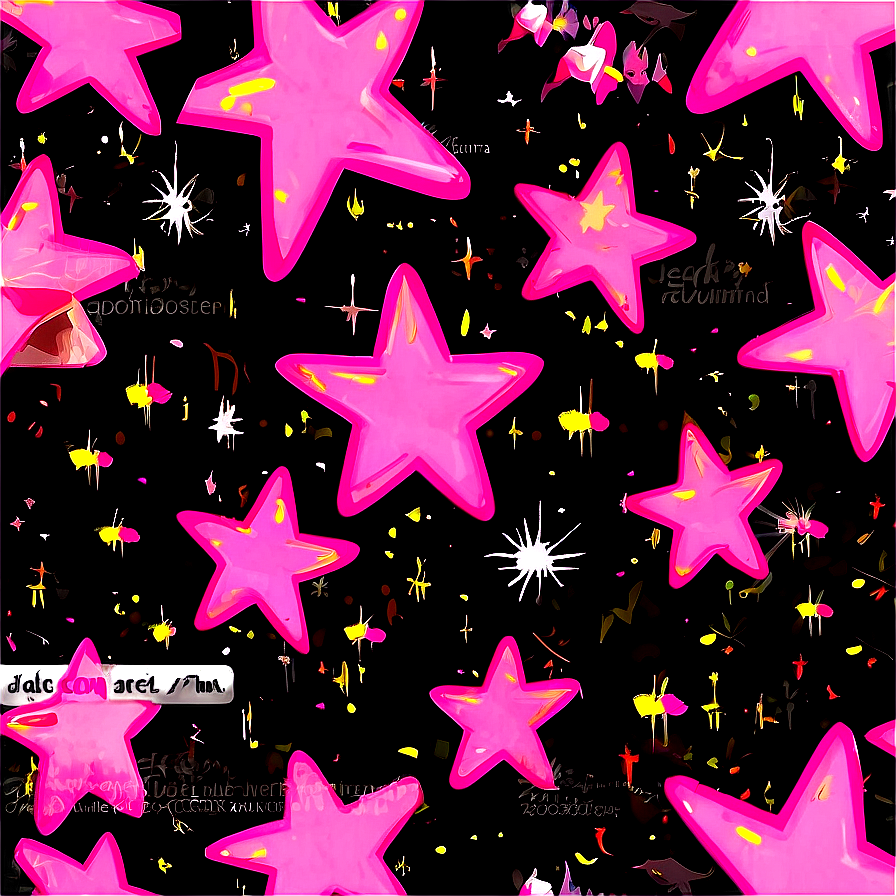 Celestial Pink Stars Png 06122024