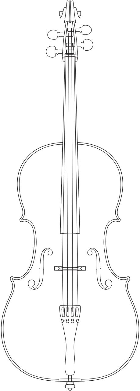 Cselló Fekete Fehér Rajz, HD Png Download PNG image with a transparent background, free high-resolution download