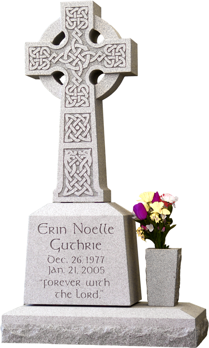 Celtic Cross Gravestone PNG with transparent background