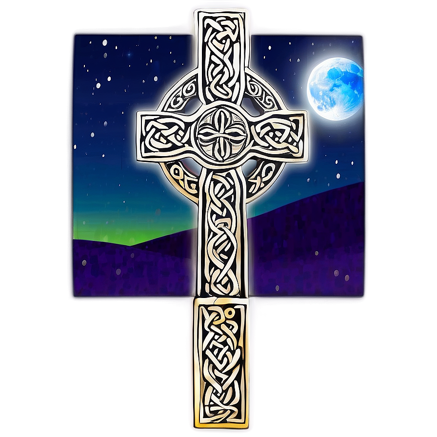 Celtic Cross In Moonlight Png 80