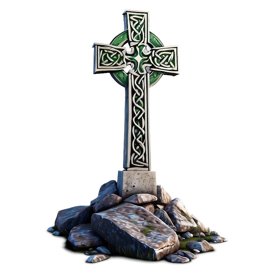 Celtic Cross On Mountain Peak Png Oix49