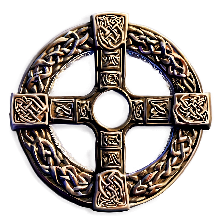 Celtic Cross With Dragons Png Jje