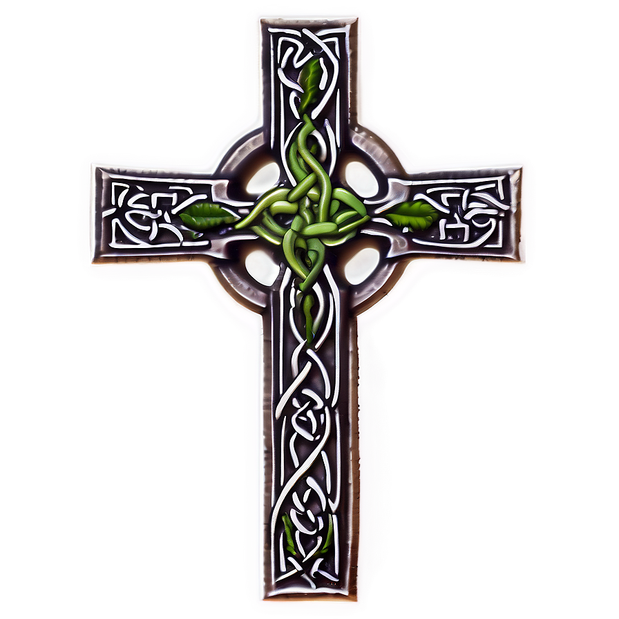 Celtic Cross With Ivy Vines Png 43