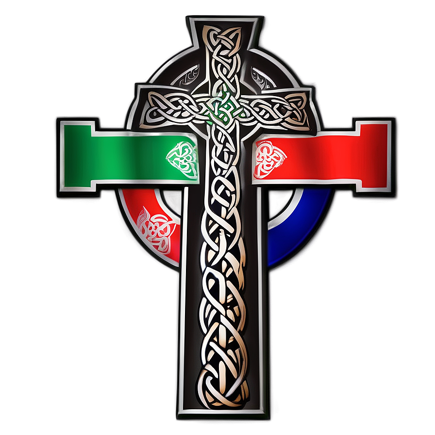 Celtic Cross With National Flag Png Dni