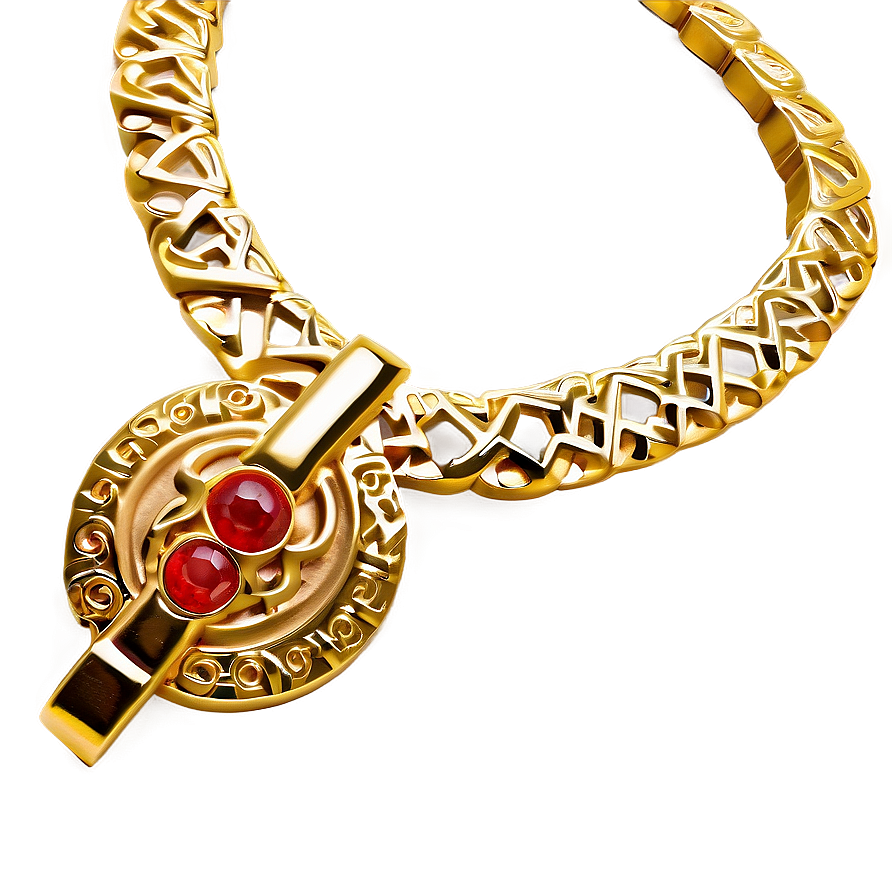 Celtic Gold Necklace Png 06122024