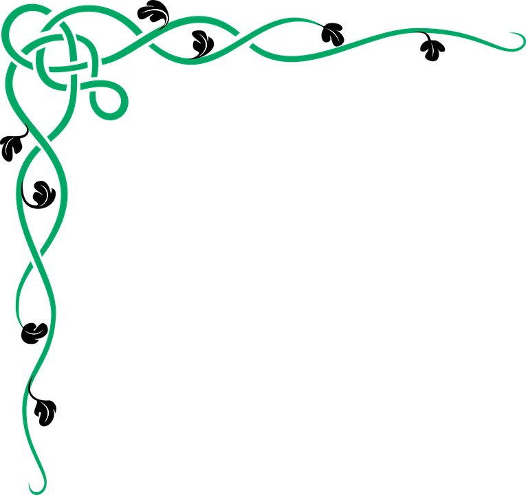 Celtic Inspired Green Vine Border Clipart