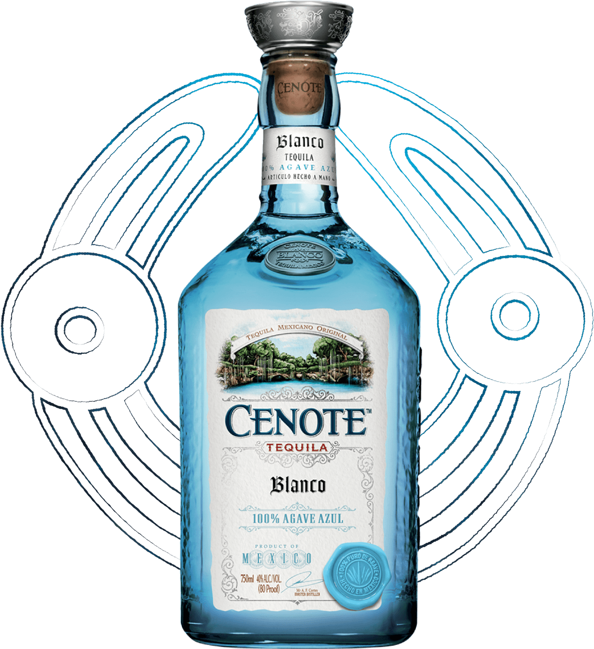 Cenote Blanco Tequila Bottle