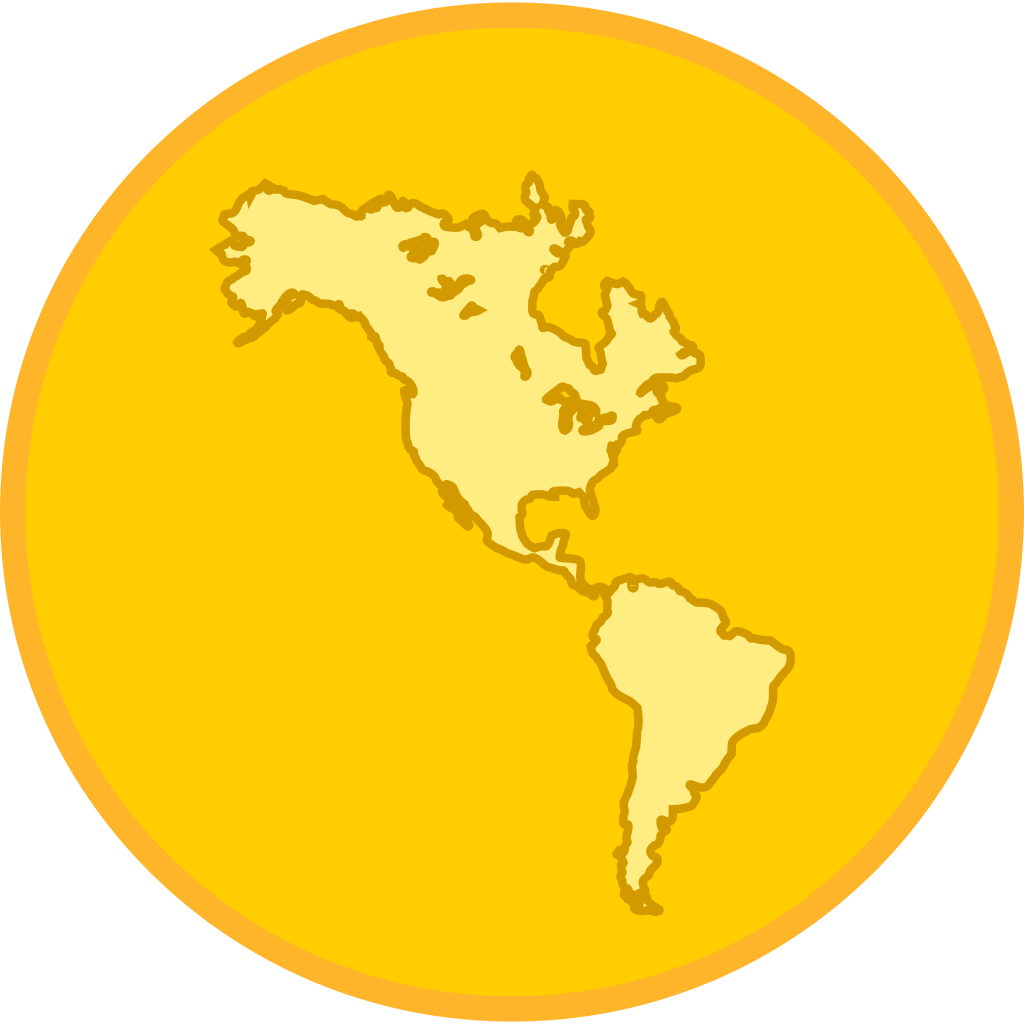 Centraland South America Map Icon PNG with transparent background