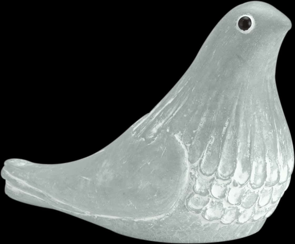 Ceramic Dove Figurine Black Background PNG with transparent background