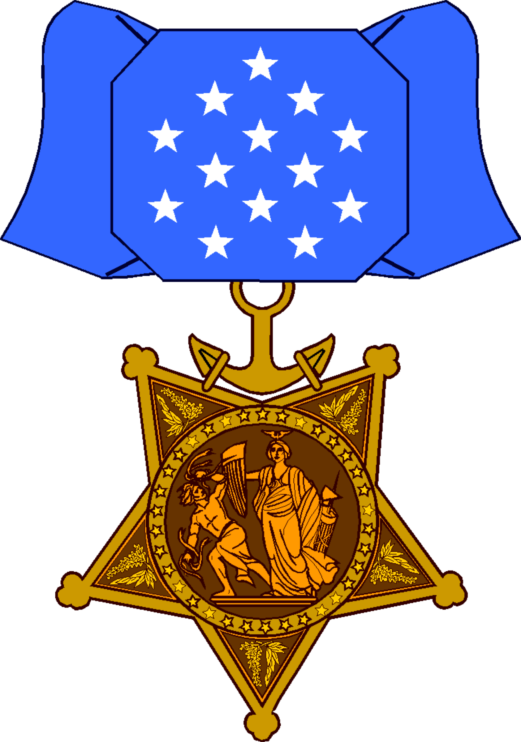 Ceremonial Military Medal Graphic PNG with transparent background