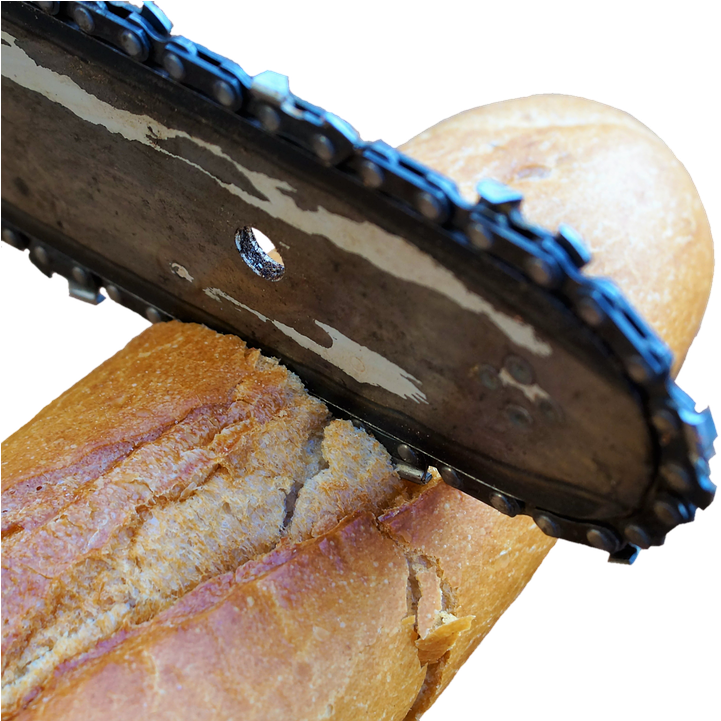 Chainsaw Cutting Bread