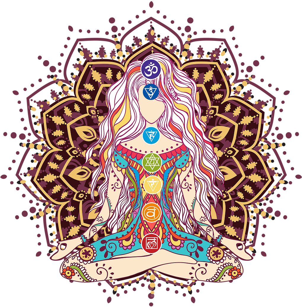 Women Girl Goddess Swag Clothing Clothes Chakras Mandala - Yoga Om Chakras Mindfulness Meditation Zen PNG with transparent background