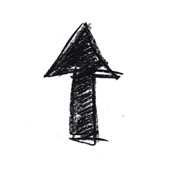 Chalk Style Upward Arrow PNG with transparent background