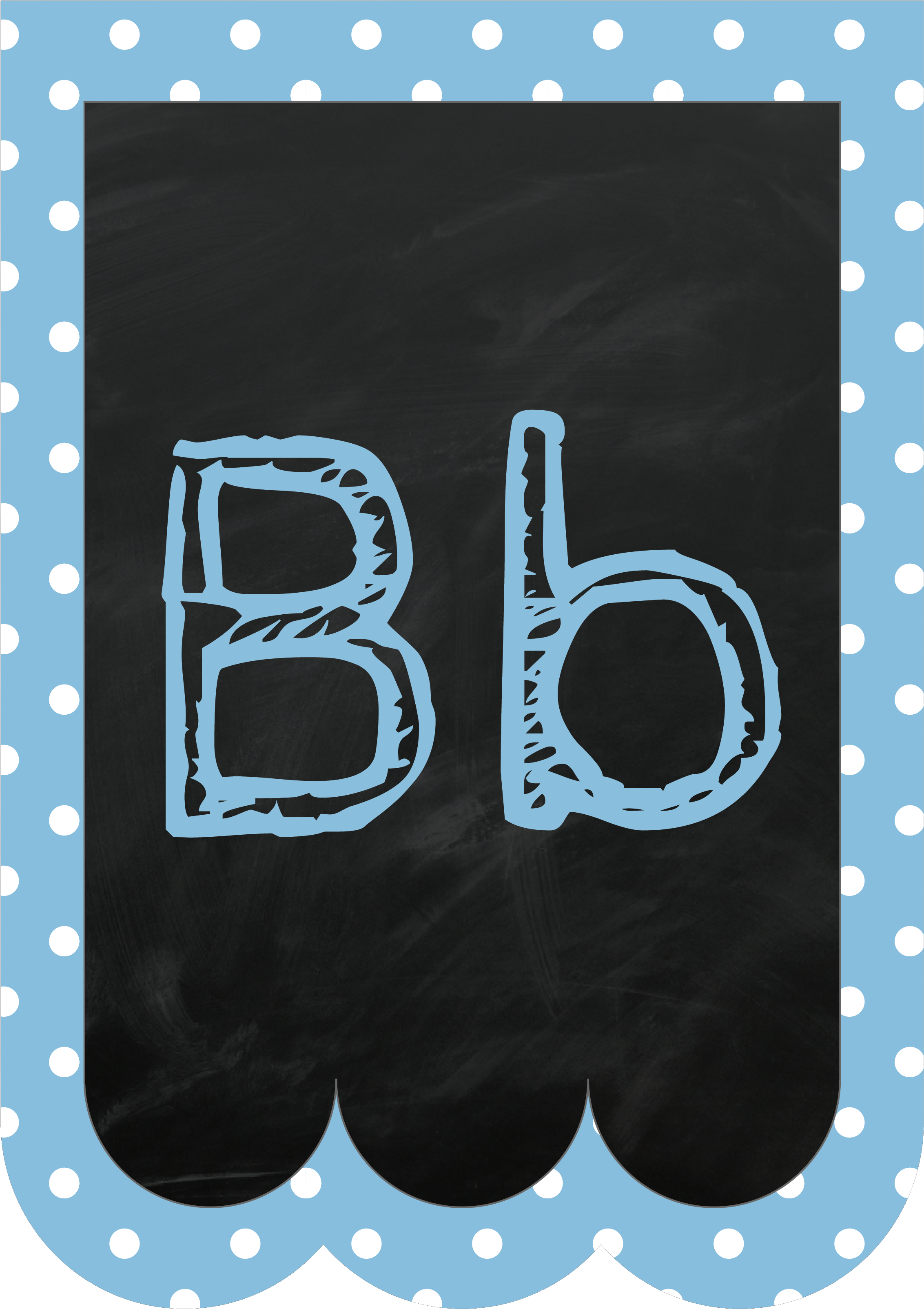 Chalkboard Bunting Banner Alphabet Polka Dot In Pastel - Box 51 Chalkboard Bunting PNG with transparent background