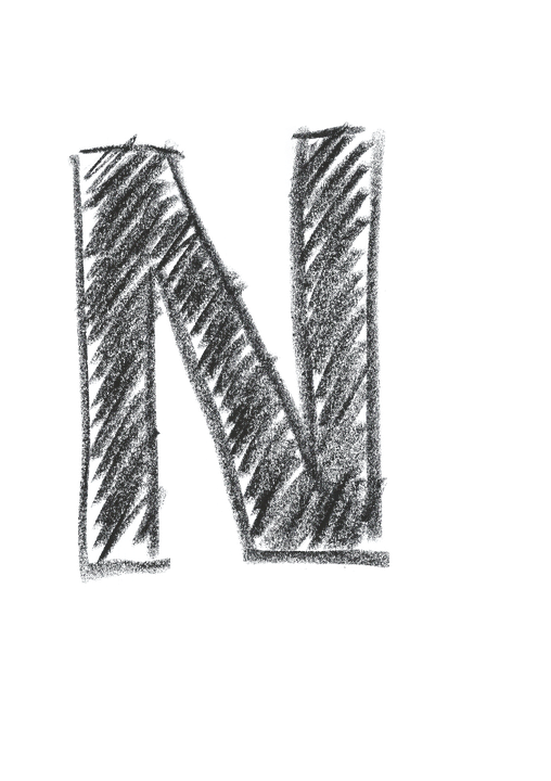 Chalkboard Style Letter N