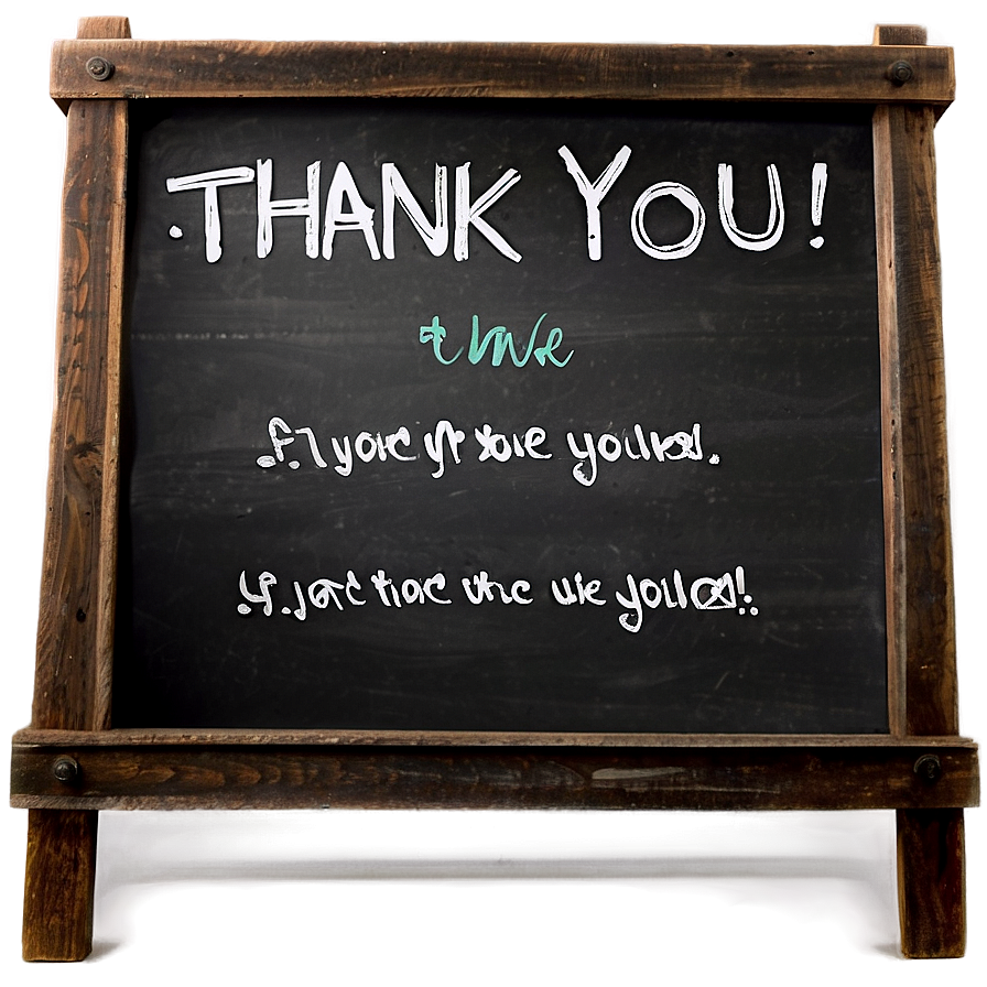 Chalkboard Thank You PNG otd PNG with transparent background