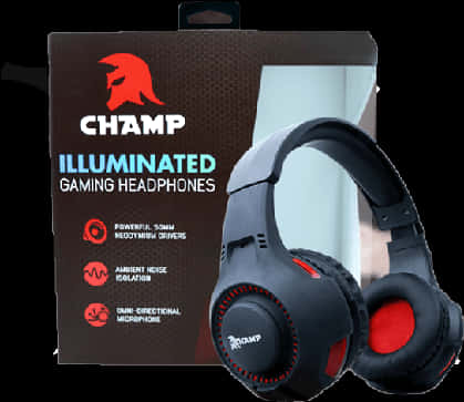 Champ Illuminated Gaming Headphones PNG with transparent background