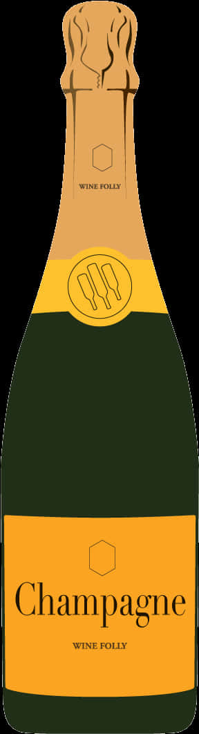 Champagne Bottle Illustration