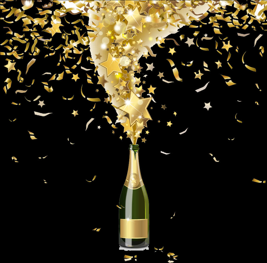 Champagne Celebration Explosion PNG with transparent background