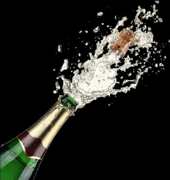 Champagne Celebration Splash PNG with transparent background