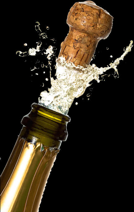 Champagne Cork Popping PNG with transparent background