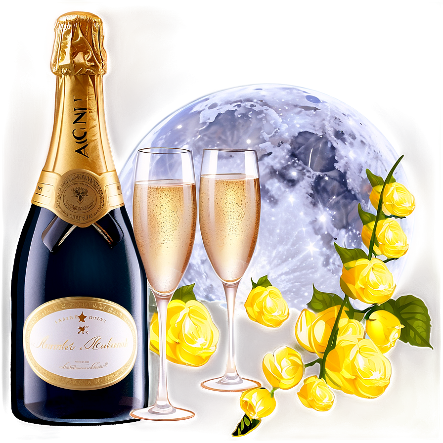 Champagne In Moonlight Png Dsw46