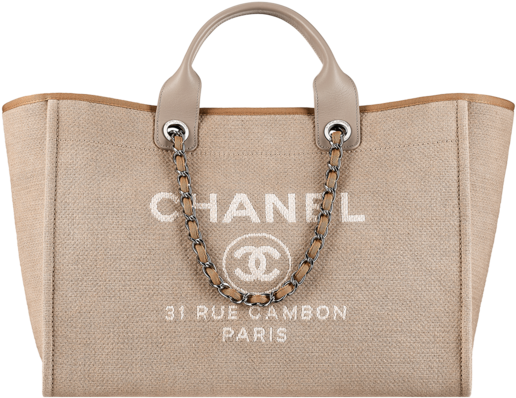 Chanel Beige Tote Bagwith Chain Handle