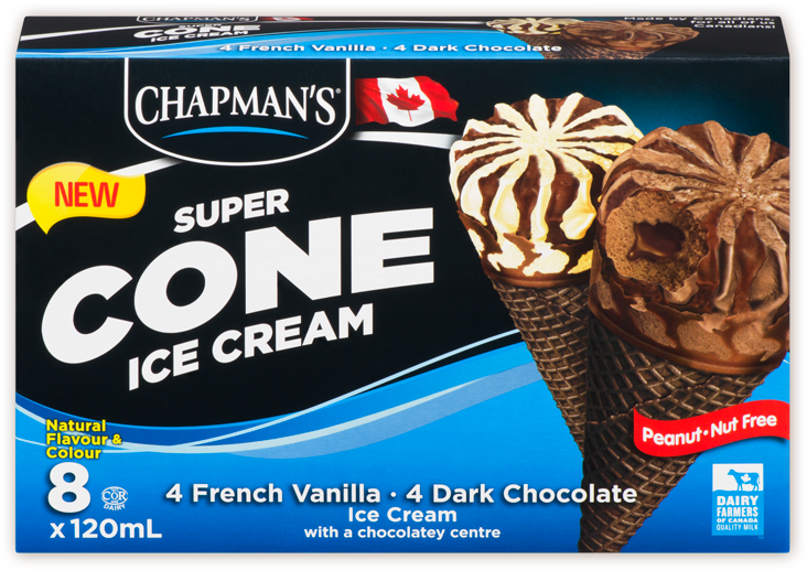 Chapman's Vanilla & Chocolate Ice Cream Cone - Chapman's Super Cone Ice Cream, HD Png Download PNG with transparent background