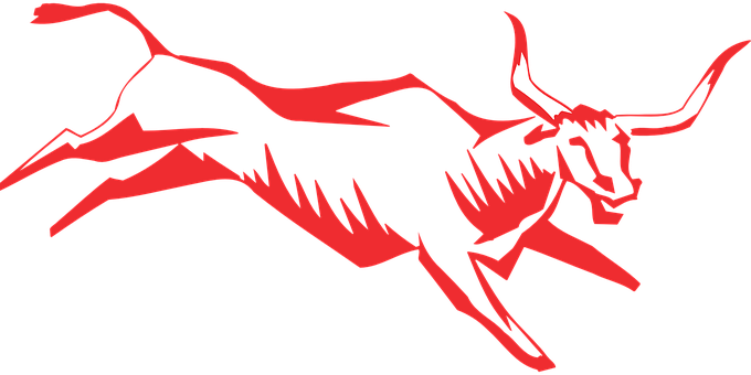 Charging Red Bull Silhouette PNG with transparent background