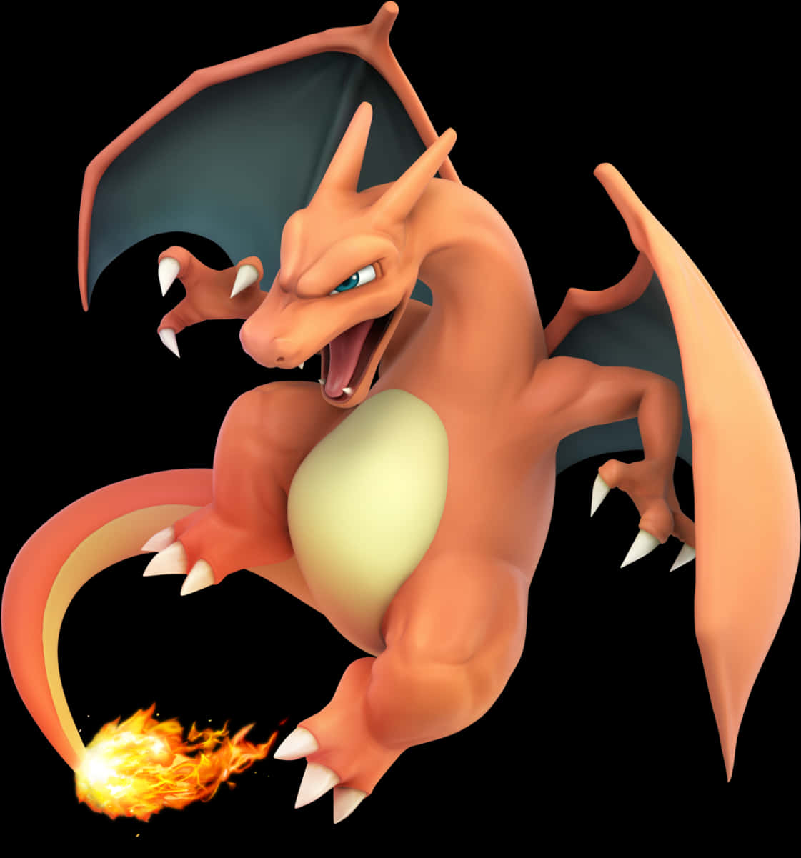 Charizard Fire Breathing Pokemon PNG with transparent background