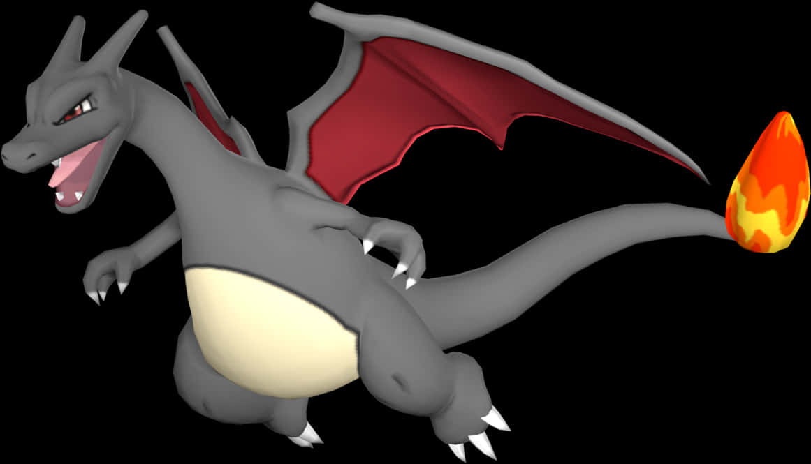 Charizard Fire Tail Flame PNG with transparent background