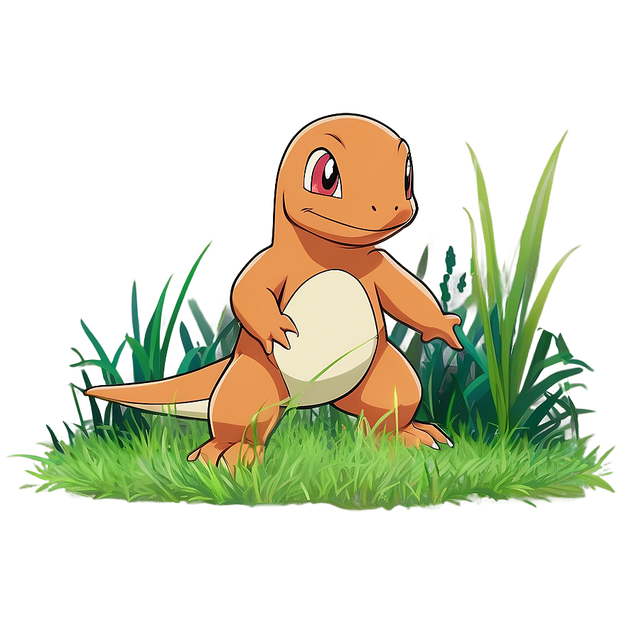 Charmander In Wild Grass Png Npe71