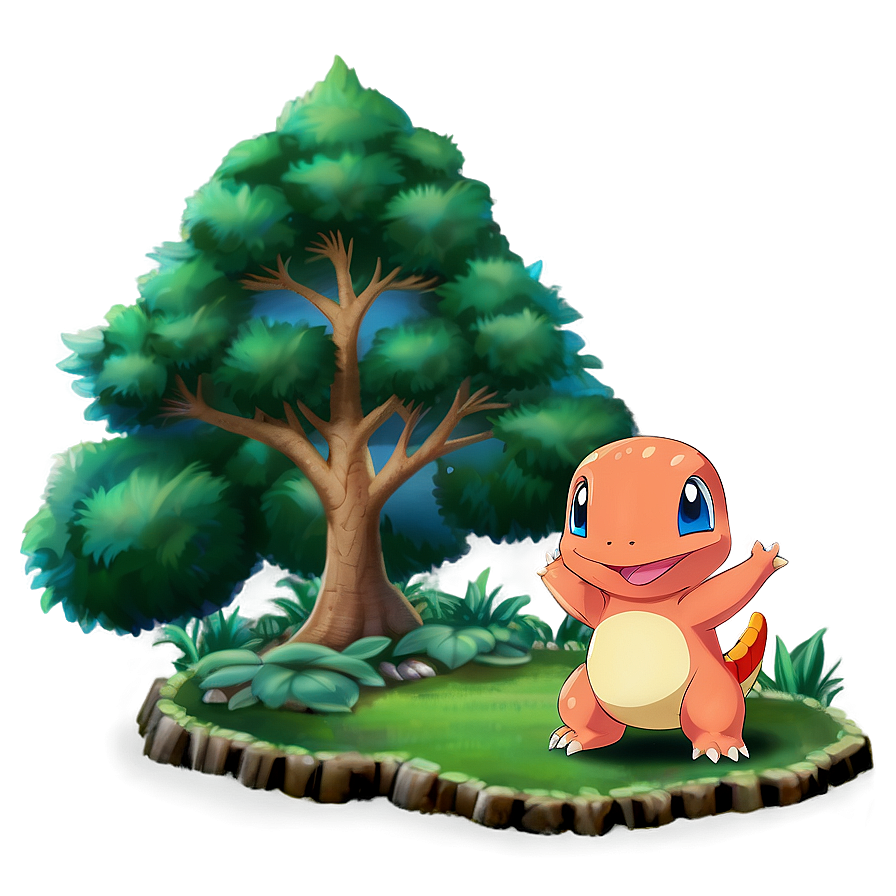 Charmander Magical Forest Scene Png 05212024