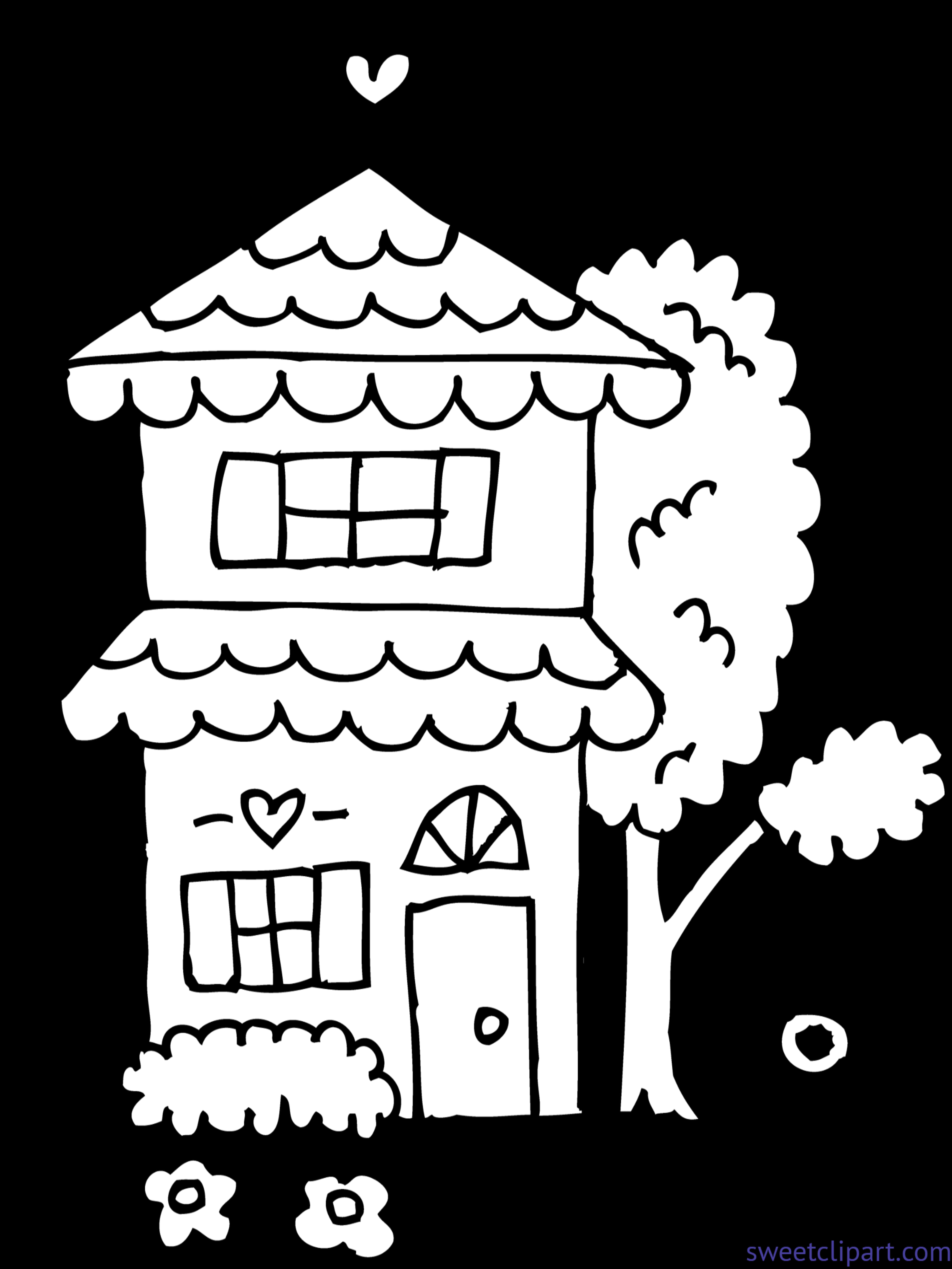 Charming Cartoon House Drawing PNG with transparent background