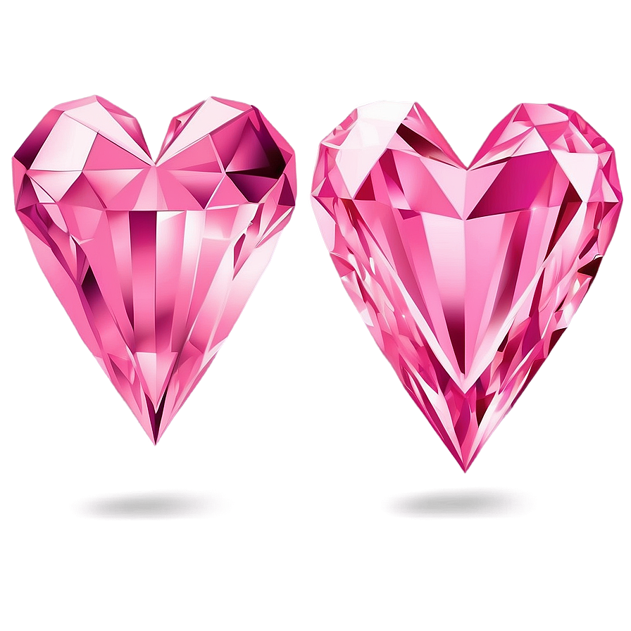 Charming Pink Heart Diamond Vector Png 06282024