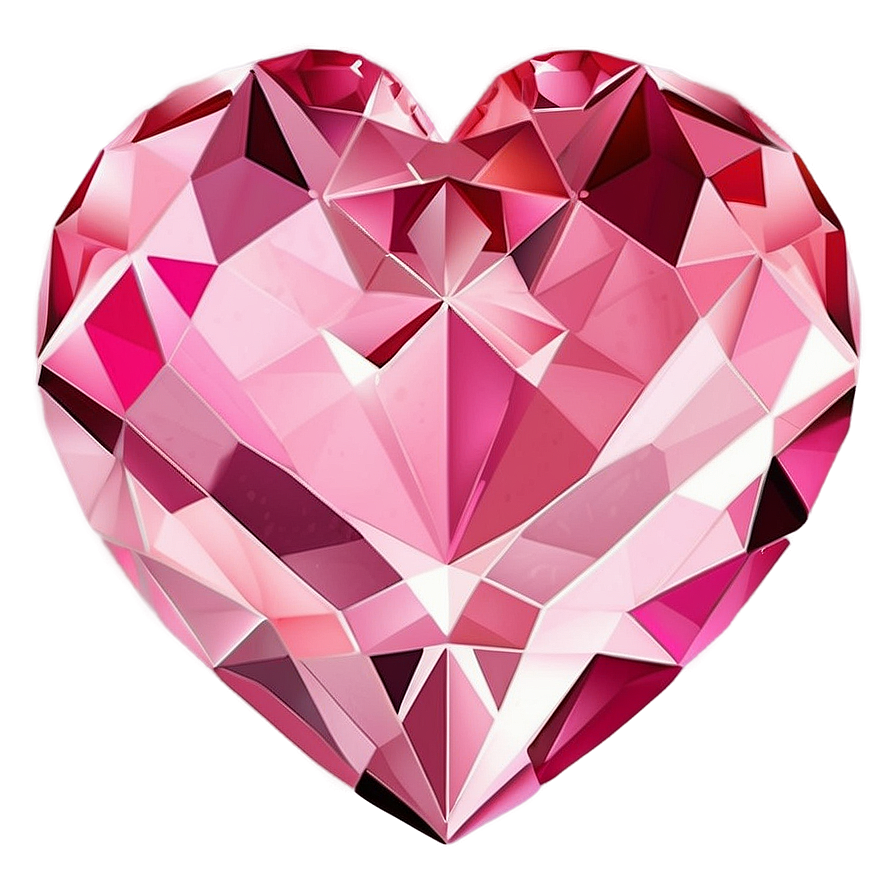 Charming Pink Heart Diamond Vector Png 35