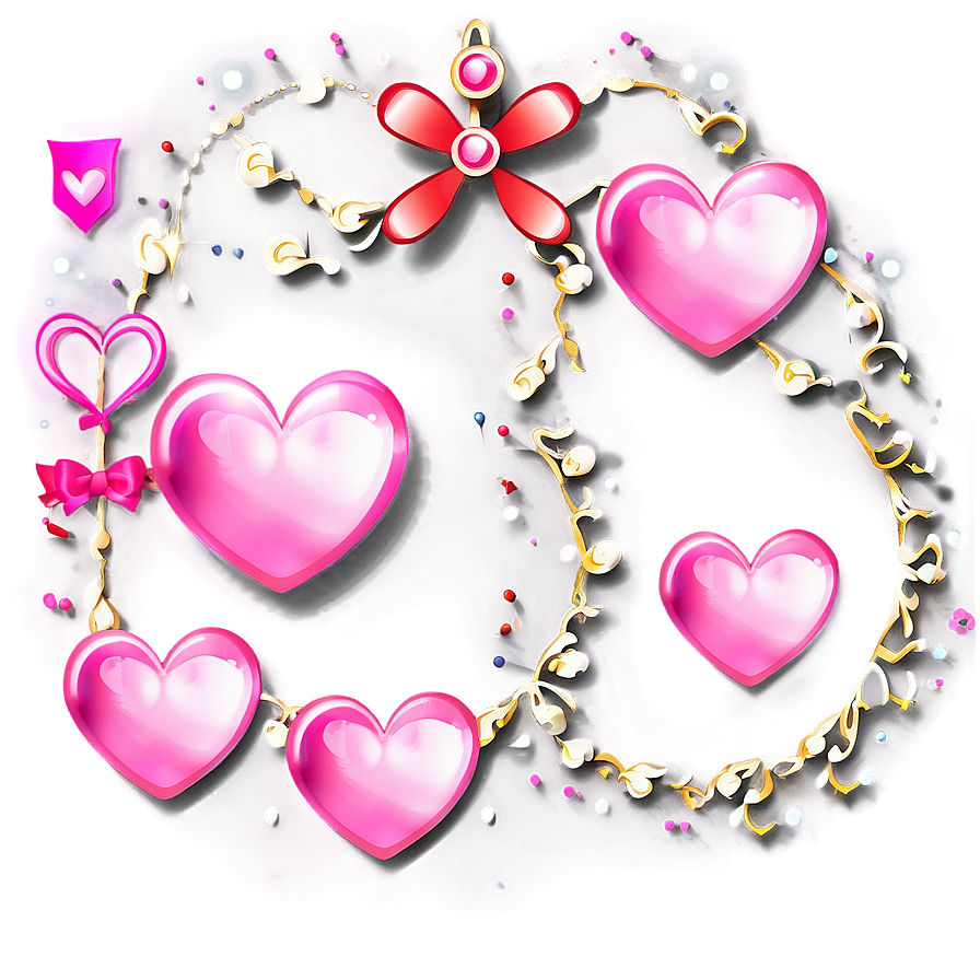 Charming Pink Hearts Png 44