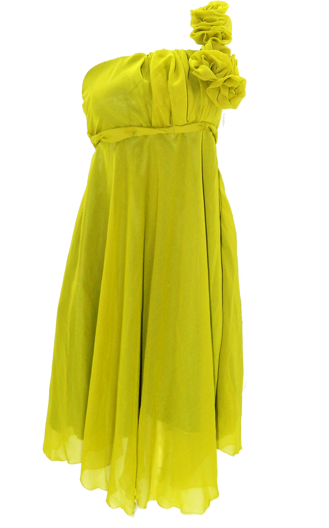 Chartreuse One Shoulder Cocktail Dress