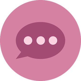 Chat Balloon Icon Pink Background PNG with transparent background