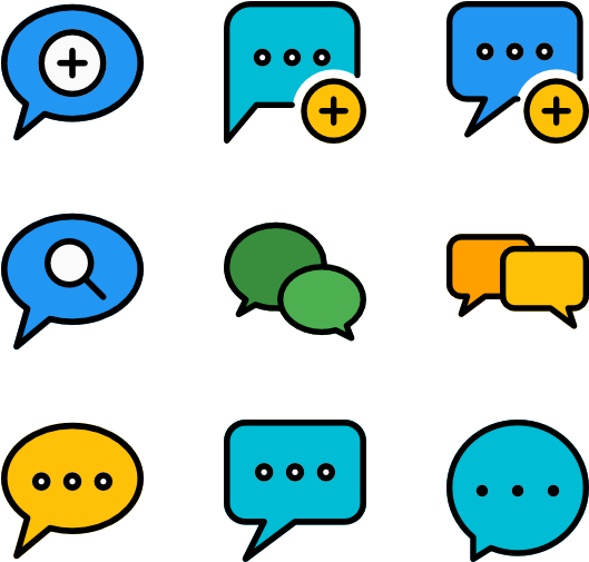 Chat Bubble Icons Collection PNG image with a transparent background, free high-resolution download