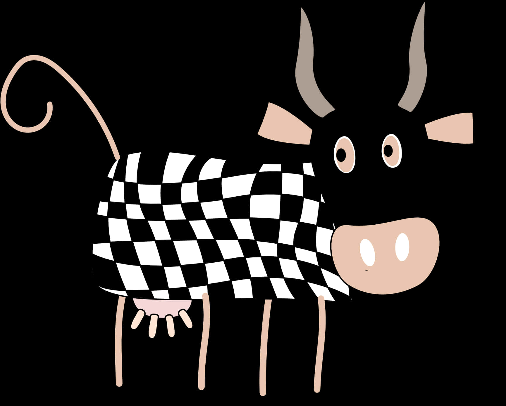 Checkered Cow Illustration