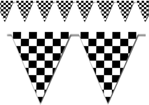 Checkered Flag Banner Png Clipart Library Library - Checkered Pennants Banner PNG with transparent background