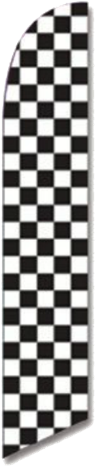 Checkered Flag Black Swooper Banner - Black White Checkered Transparent PNG with transparent background