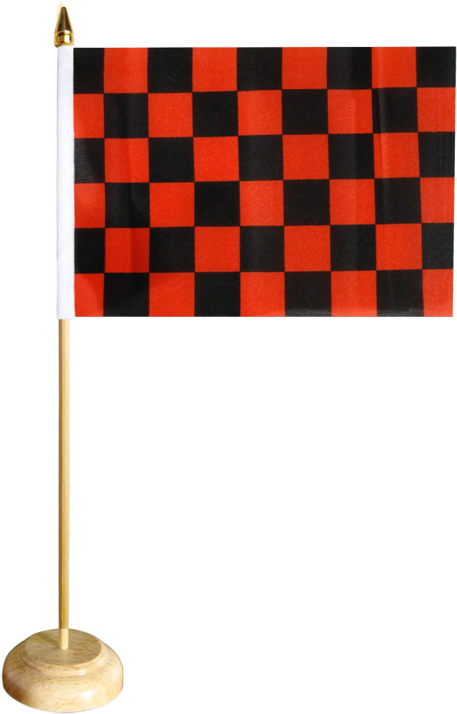 Checkered Red-black Table Flag - Red And Black Checkered Flag, HD Png Download PNG with transparent background