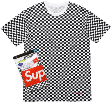 Sold Out - Supreme Hanes Checkered Tee PNG with transparent background