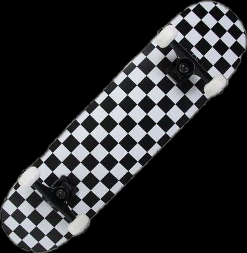 Checkered Skateboard Deck Design PNG with transparent background