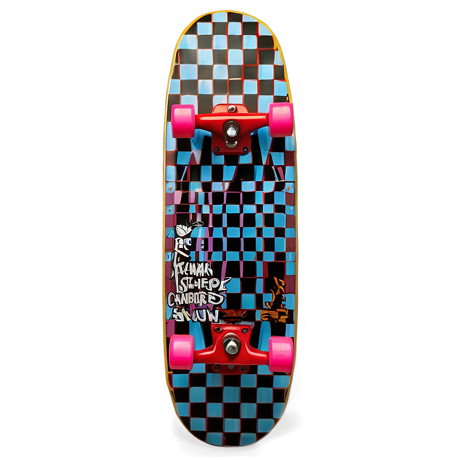 Checkered Skateboard Design Png Jed