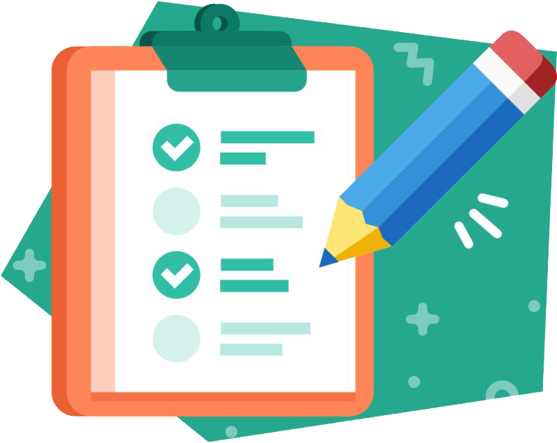 Checklist Clipboardand Pencil Illustration PNG with transparent background