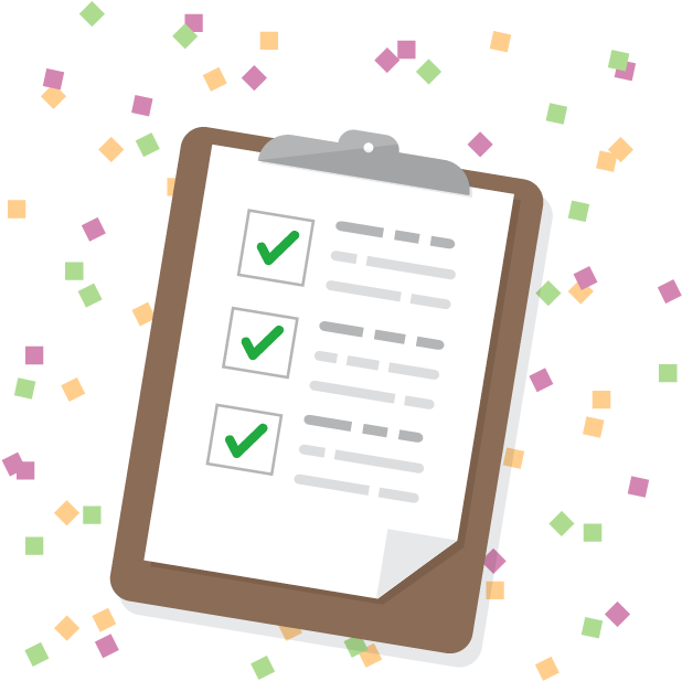 Checklist With New Year's Confetti In Background - New Year Finance Resolution, HD Png Download PNG with transparent background