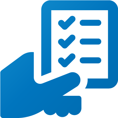 Checklist Icon Blue Background PNG with transparent background